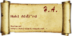 Hohl Alárd névjegykártya